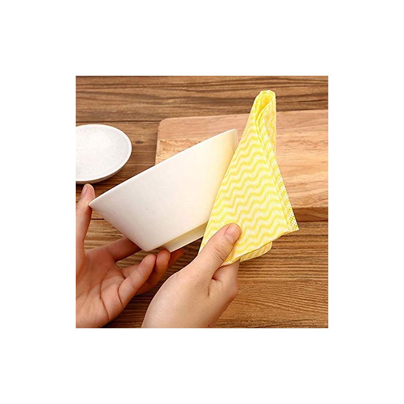 KMAKII 80 Pack Disposable Dish Cloths Heavy Duty Reusable Cleaning