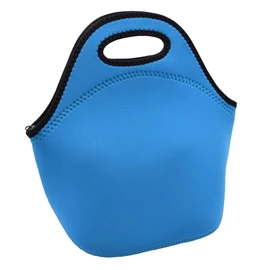 Insulated Neoprene Lunch Bag Gourmet Tote Cooler Warm Pouch for School Work Office (Blue)