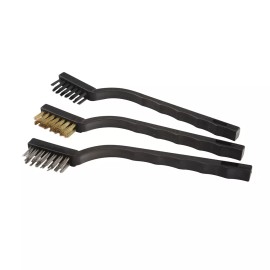 Carcarez 7in Mini Wire Detail Brush 3pc Set – Nylon, Brass, Stainless Steel