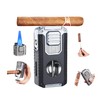 Cigar Lighter Triple Jet Flame Refillable Butane Torch Lighter with