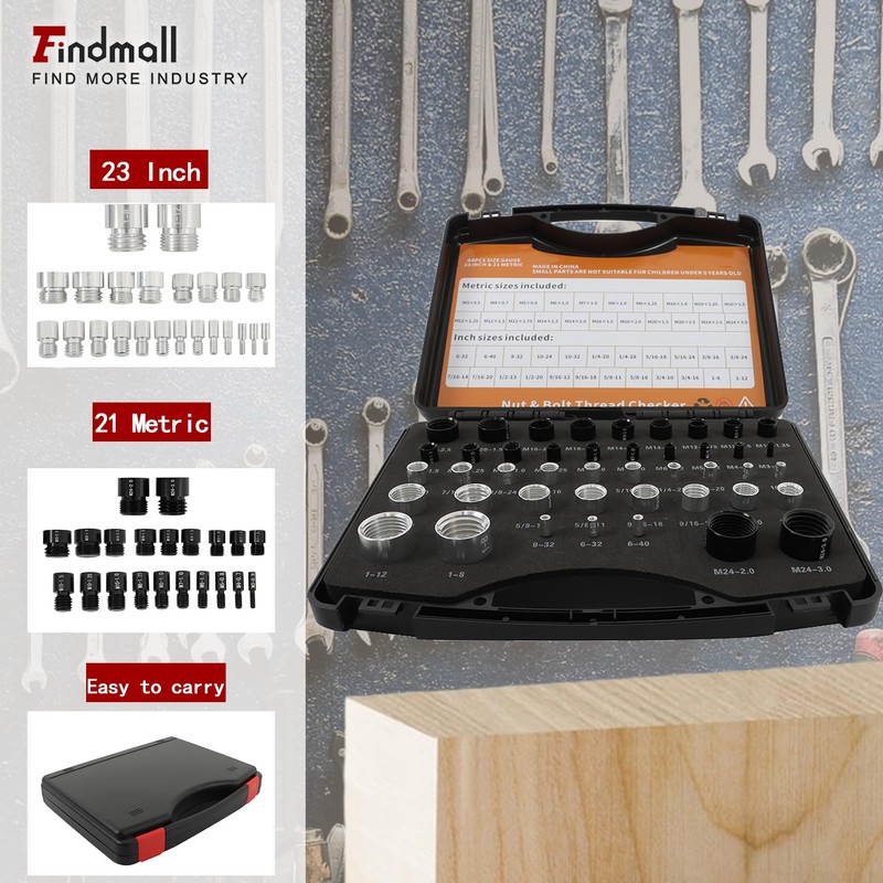 findmall 44 PCS Nut and Bolt Gauges - 23 Inch