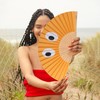 Fisura Hand Held Fan with Eye-Catching Orange Eye Pattern Modern