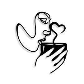 Coffee Sign Wall Art - Minimalist Metal Pictures as Wall Decoration for Kitchen & Coffee Bar | Modern Wall Decor for Living Room & Office | Housewarming Gift | Wall Sculptures