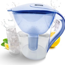 PRO OUTDOOR Purified Clean Crystal-Clear Water Filter Pitcher: Experience Enhanced Extraordinary Refreshing Hydration, Enjoying Convenience, Efficient and Quality You Deserve (Blue - 3.8 LTS)