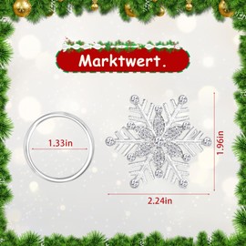 Pack of 12 Christmas Napkin Rings Silver, Napkin Rings Silver, Snowflakes Napkins Ring Christmas Set, Napkin Rings Holder Set, Christmas Table Decorations Set for Christmas Party