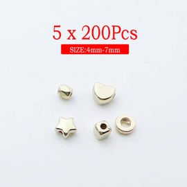 1000PCS Multi-style Metal Bead Caps Gold for DIY Jewelry Bracelet Necklace Earrings Supplies