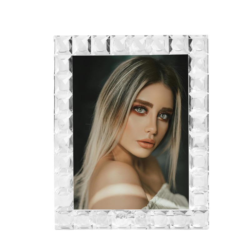 Luxury Crystal Picture Photo Frame,Grid Diamond Craft,Crystal Wedding Frame of