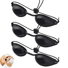 Heanvmyss Sunbed Goggles,3 Pcs Tanning Glasses,UV Protective Eyewear,IPL Safety Goggles,Individual Flexible Eye Shields,Elastic Band The Shades for Solarium(Black)