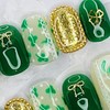 Provence Clover Handmade Nail Tips - Coffin Egg / 프로방스