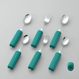 Saito Industry (28N-3) Freely Bendable for the Elderly and Disabled People with All Stainless Steel Handle Sponge NS-28 Large Spoon Fork