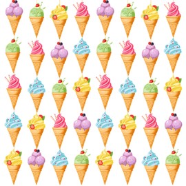 Duraaamo 8 Pack Ice Cream Party Banner Decorations Ice Cream Paper Garland Ice Cream Birthday Paper Hanging Cutouts for Ice Cream Theme Birthday Gender Reveal Party Supplies Decoration (Ice Cream)