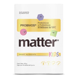 MATTER SMART NUTRIENTS - Probivos Kids- Probiticos y Prebiticos para Nios - 15 Billones de UFC - Sobres Fciles de Usar- 30 Sobres para Apoyo Digestivo