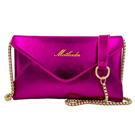 Motleader Evening Bag Envelope Clutch Purses for Women Metallic Leather Small Crossbody Bags Sparkle Purse for Prom Wedding, Rose Pink, Medium, Rose Pink(logo)