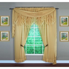 Today's Curtain Emelia Original Voile Panel 120", Gold, 60" W x 120" L