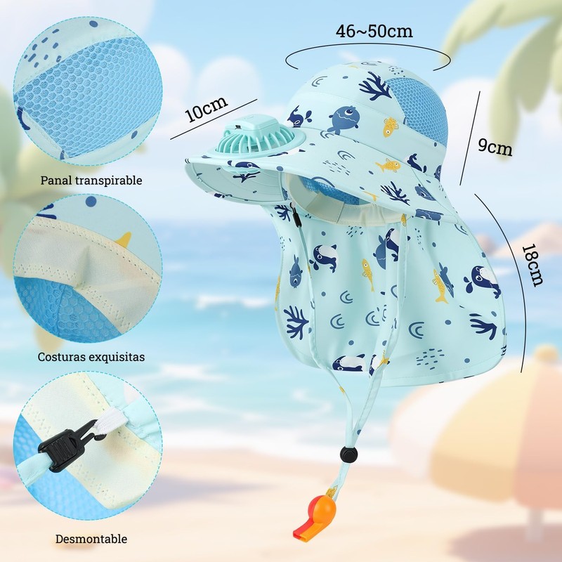 Gorro para Playa Ninas,Sombrero de Sol para niños y niñas，Gorra