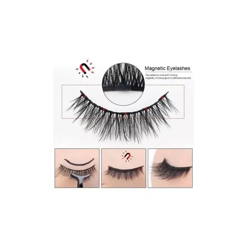 Beauty 2 Kits Pestañas Magnéticas Con Delineador De Ojos