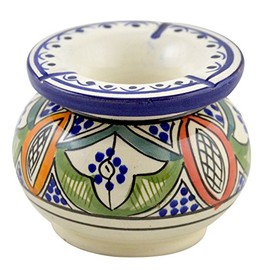 Moroccan Ceramic Ashtrays Hand Made Smokeless With Vivid Colors Patio Indoor Outdoor Decor