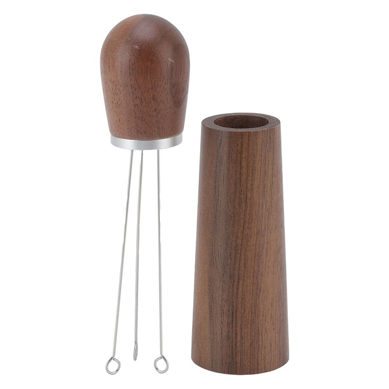 Coffee Distribution Tool Multifunctional Needle Coffee Distributor with Wooden Base