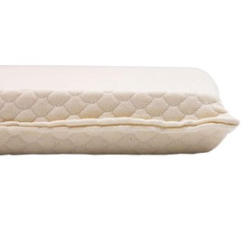 ORGANIC TEXTILES 3" Organic Latex Seat Cushion with Organic Cotton Cover, 18"x16", Natural, Firm, GOTS & GOLS Certified, Cushion for Tailbone Pain, Office Chair, Car Seat, Airplane, Truckers