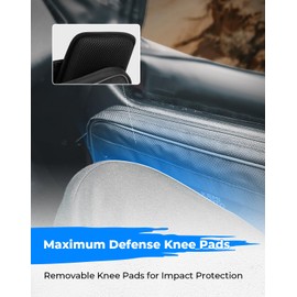 KEMIMOTO 2PCS Side Door Bags Compatible with Pioneer 1000 3P/5P/6P, 1680D Water Resistant Zipper, Scratch Resistant UTV Door Bags w/Protective Knee Pads(5-Seaters Can Only Install Front Doors)