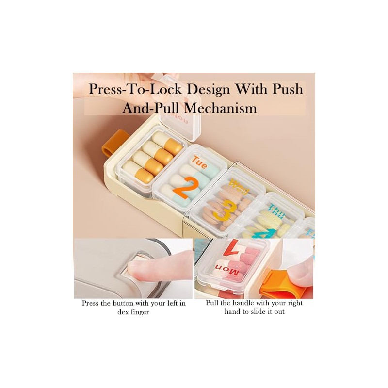 Weekly Pill Box 7 Day, Tablet Organiser for Travel– 7
