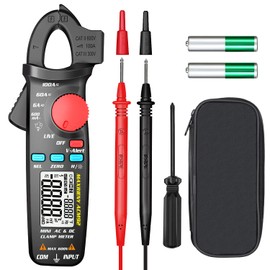 MAXRIENY - Medidor de pinza de CA CC 6000 abalorio True RMS multímetro digital Amperio, frecuencia de resistencia, comprobación en vivo, probador de voltaje de continuidad con clip trasero