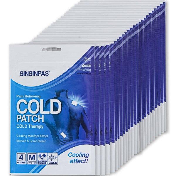 SINSINPAS Cold Pain Relieving Patch, 24 Pack, (96 Patches Total)