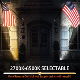 20W Outdoor Led Spot Lights,120V Landscape Lighting With Plug Cord,2700K-6500K Stepless Dimmable Outdoor Landscape Spotlight with Timer and Remote,Waterproof Landscape Lights for Yard Garden (2Pack)