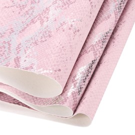 DMiotech 1 Pack 12 Inch x 53 Inch Faux Leather Strip Furniture Cover Scale Texture Pink PU Leather Roll for Handmade DIY Craft Projects