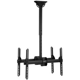 Mount-It! Dual Screen TV Ceiling Mount for 37" to 70" TVs, Telescoping Adjustable Height Pole, Ceiling Bracket Fits Vaulted and Sloped Ceilings (MI-510)