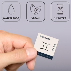 Fake Tattoo Zodiac Sign - Temporalis® | Adult Temporary Tattoos - EU Certified Cosmetics, Vegan & Waterproof - Lasts 1 to 2 Weeks [Twins - XS]