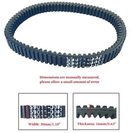 Drive Belt Compatible for Kawasaki Brute Force 650 750 2005-2020 / KFX700 2004-2009 / Prairie 360 650 700 2002-2012 / Teryx 750 2011 Replace 59011-0003