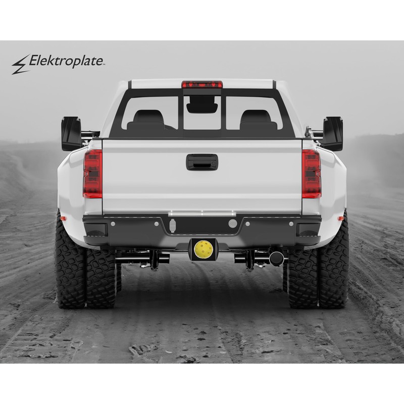 Elektroplate Pickleball All Metal Black Sports Hitch Cover for Trucks