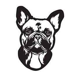 WickedGoodz French Bulldog Decal - Dog Breed Bumper Sticker - for Laptops Tumblers Windows Cars Trucks Walls - Black and White Face