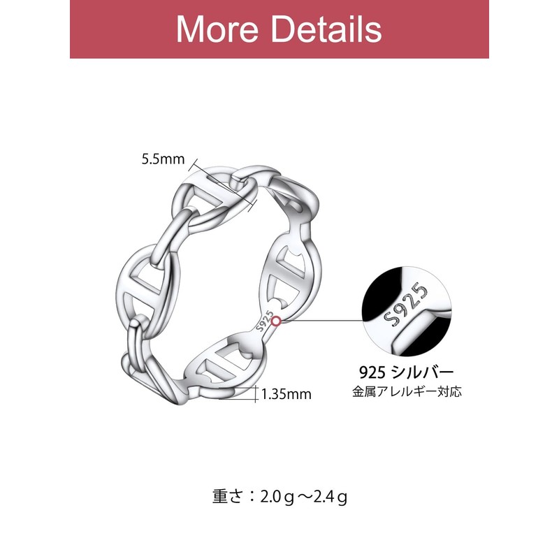 [FOCALOOK] Ring for Women Silver 925 Hypoallergenic Metal Ring for
