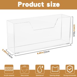 Acrylic Guest Towel Napkin Holder, Disposable Hand Towel Holder Clear Waterproof Splashing Vertical Guest Napkin Stand for Home, Hotel, Office