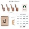 THEHRDWOOD Wood Wall Hooks - Set of 4 - Dark