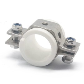 QiiMii 1.5" Hexagon Tube Hanger Stainless Steel SS304 with Cushion,Adjustable Pipe Bracket Clamp Pipe Strap