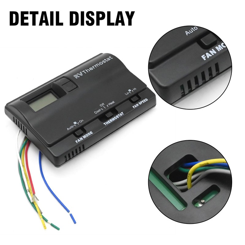 Aynaxcol 83303362 Black Digital Thermostat, Replacement for Heat/Cool T-Stat Wall