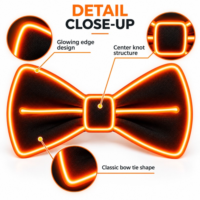 LED Light Up Suspenders with Bow Tie – Party Costume