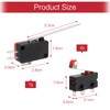 Iyowei 10 PCS Micro Limit Switch Long Hinge Lever +