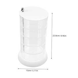 Baluue Rotatable Storage Box Organizer for Accessories Multi Layer Display Case with Swivel Feature for Jewelry and Collection Transparent Five Design for Easy Access and Space Efficiency