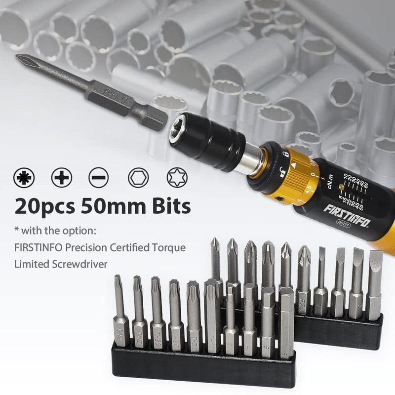 FIRSTINFO H5199D Screwdriver Bit Set, 1/4" Hex Head 50mm Long,