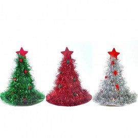 Luminous Festive Decorative Non-woven Santa Christmas Hat Free Size/Free Size Argent 4ea