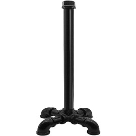 TLBTEK Stand Up Toilet Paper Holder Stand,Heavy Duty Iron Farmhouse Industrial Paper Towel Rack,Rustic Vintage Tissue Roll Pipe Holder for Bathroom, Bedroom, Kitchen (Matte Black)