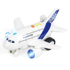 OCCAFY Airplane Toys for Toddlers,Friction Powered Toy Plane for Kids,1:200 Scale Aircraft with Flashing Lights and Sounds for Boys & Girls,Toy Vehicles
