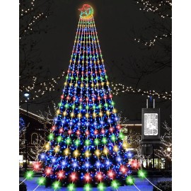 KISPATTI 23FT Outdoor Christmas Decoration Lights 655 LED with Star Moon,Outdoor Chris...
