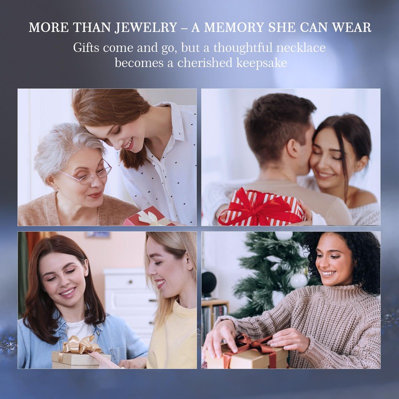 JACUPO Brilliant Round Moissanite Necklace for Women 18K White Gold