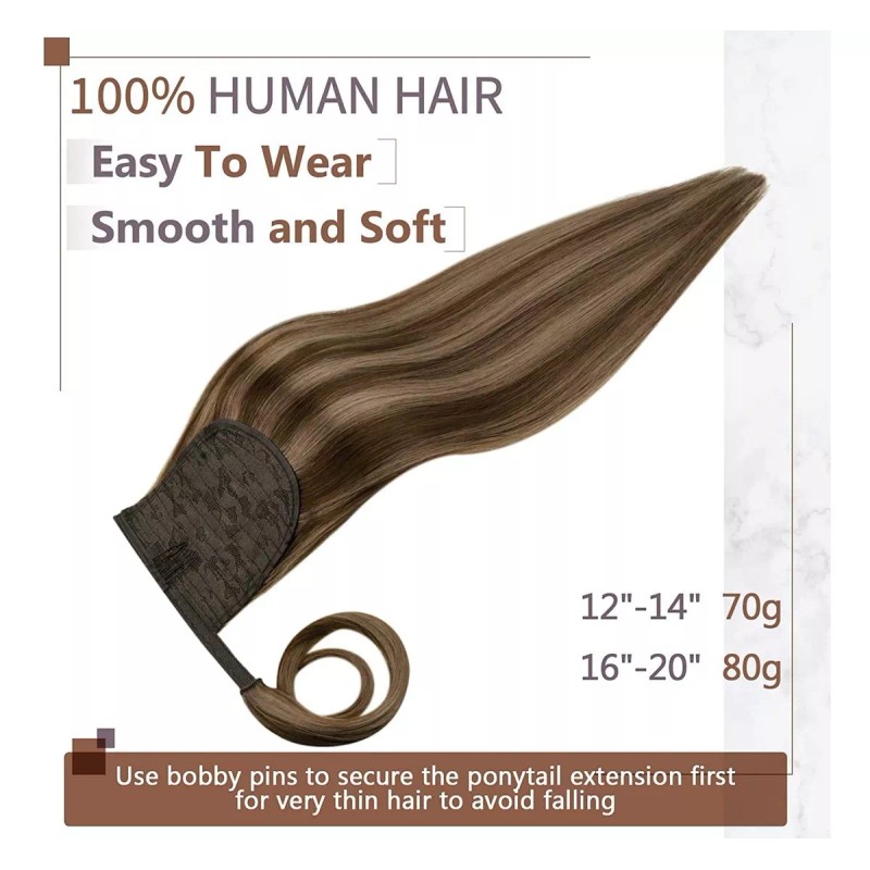 Runature Extensiones Cabello Real 14in Castaño Nuez Highlight Ru 70gr