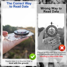 Nihtdoy Multipurpose Outdoor Compass for Hiking, Scouting, Camping, and Navigation - Liquid-Filled, Transparent Base with Measuring Scales, Durable and Compact